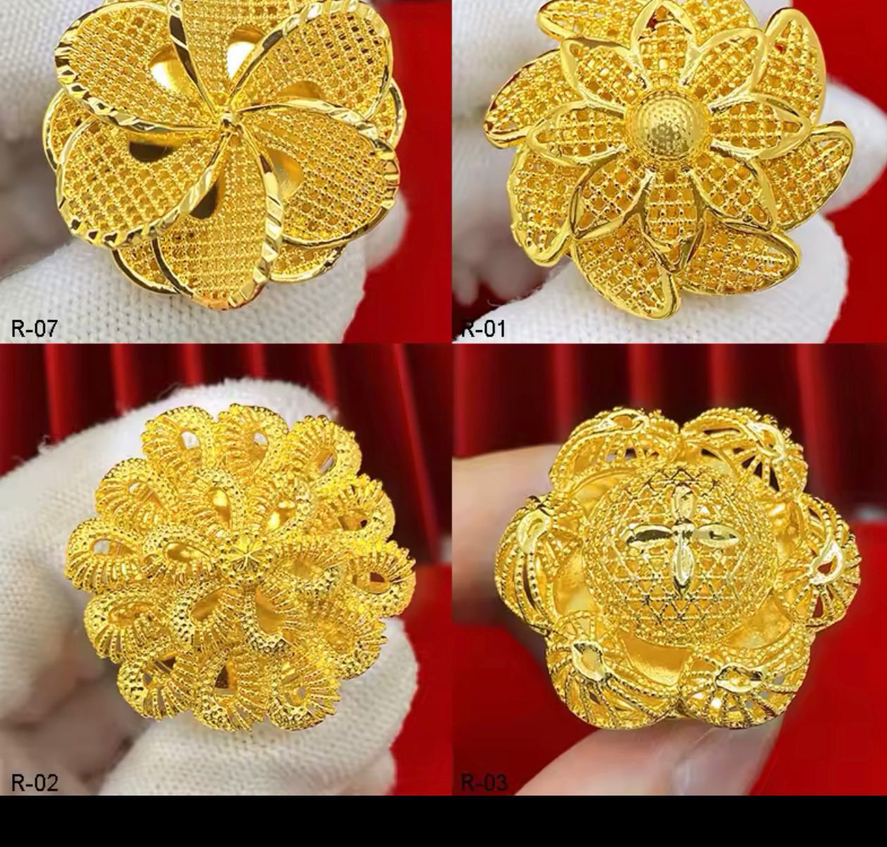 24k Gold Plated Flower ring