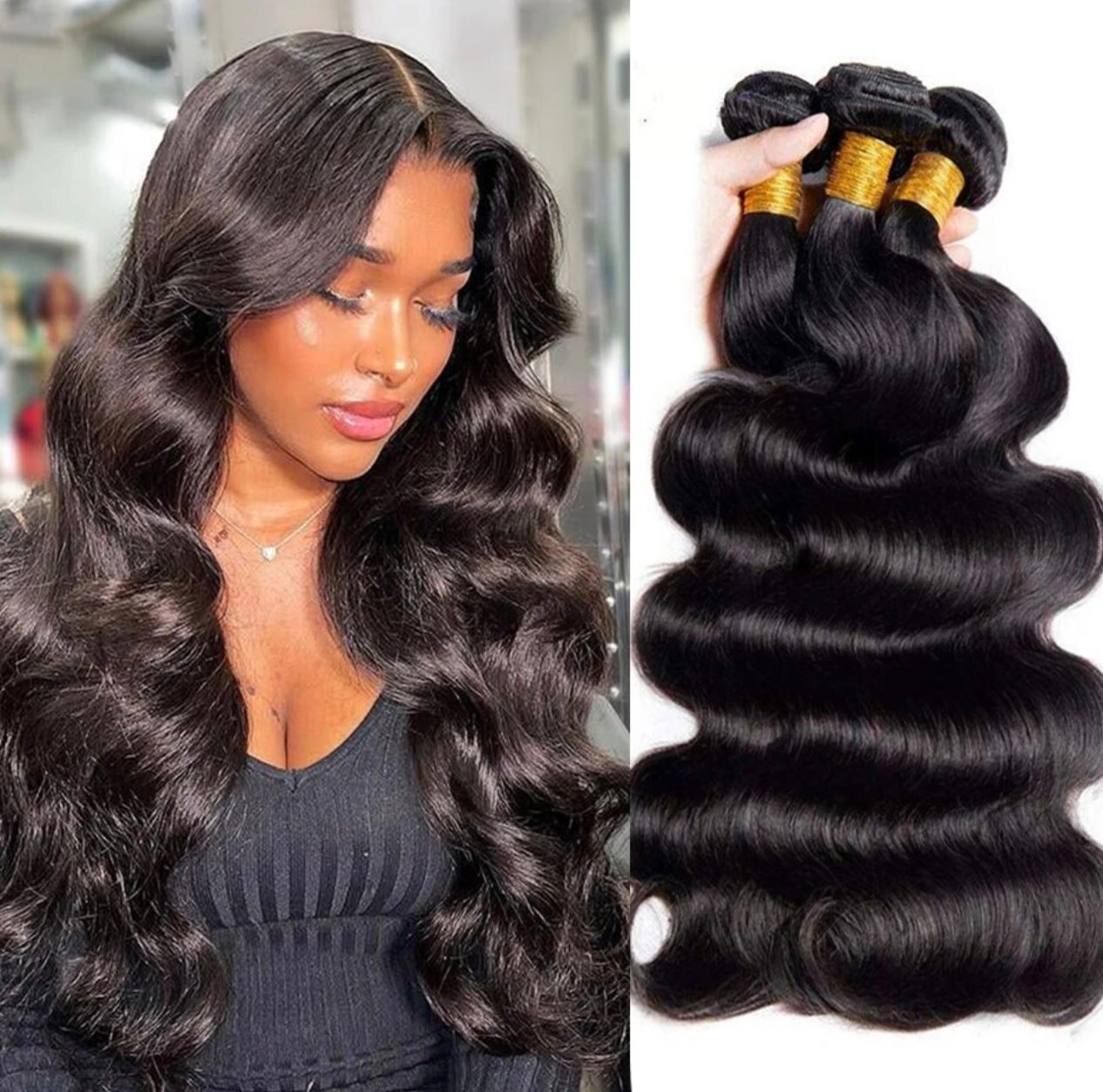 26 inches Full frontal real human wig